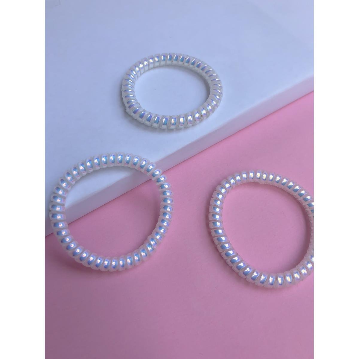 Pack of 5 Hair Ties - Coil Hair Ties - Transparent - Spiral hair ties