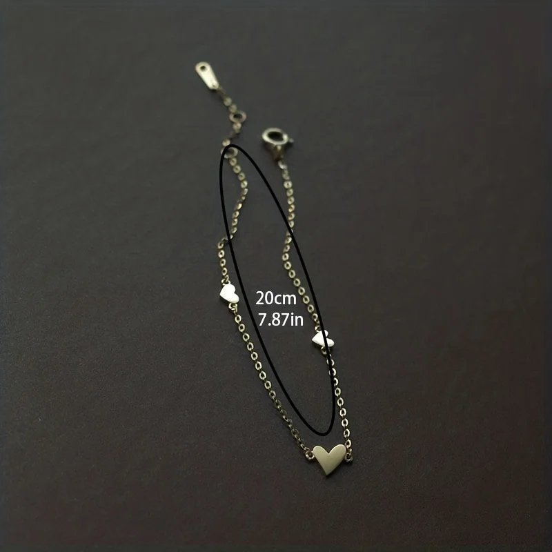 Thin Chained Hearts Bracelet