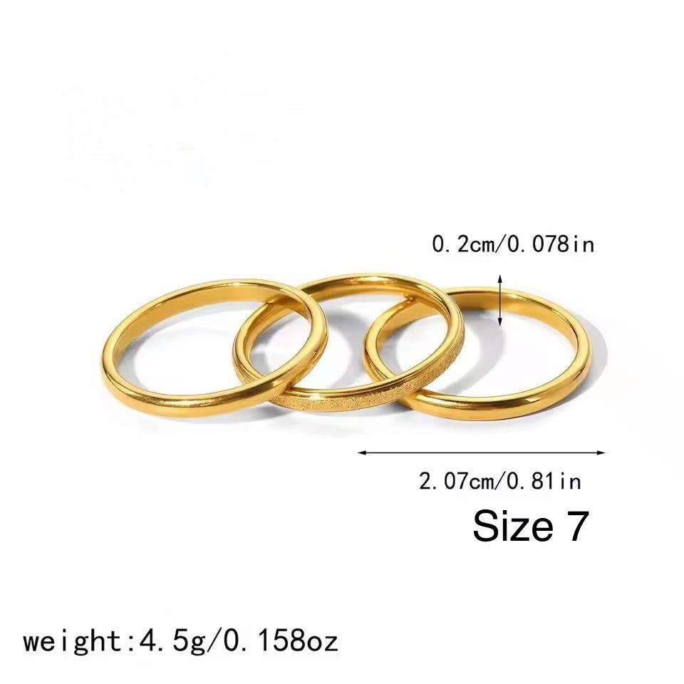 Gold Plated Glitter Trio Ring