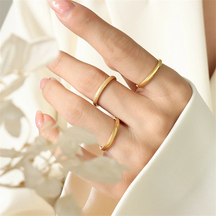 Gold Plated Glitter Trio Ring