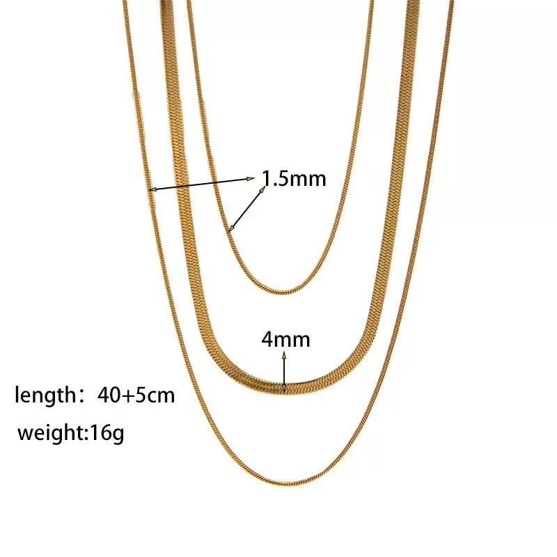 Gold-Tone Layered Snake Chain Necklace