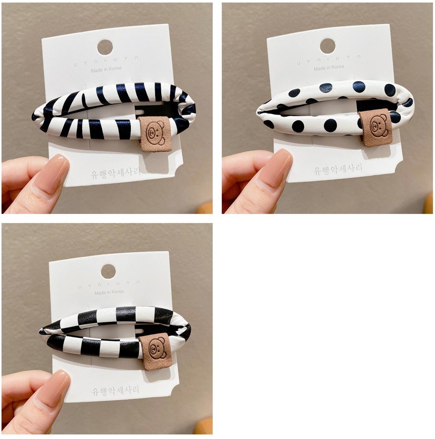 Clara Pack of 3 Black and White Hair Pins and Hair Clips