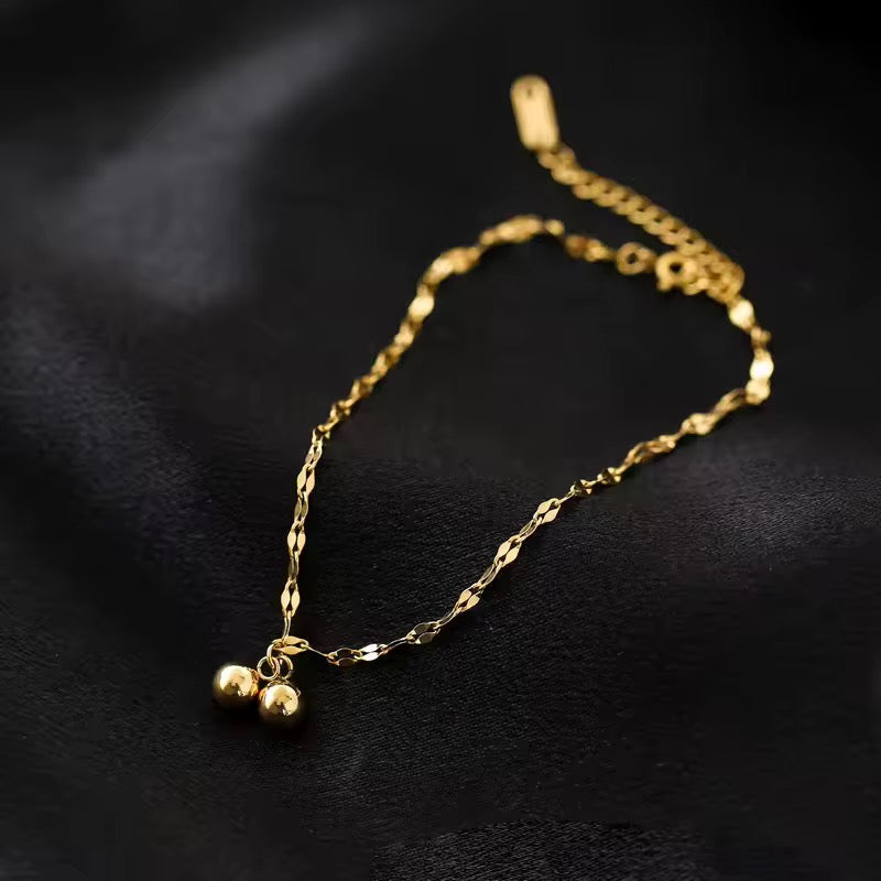Minimal Waterproof Bead Charm Anklet
