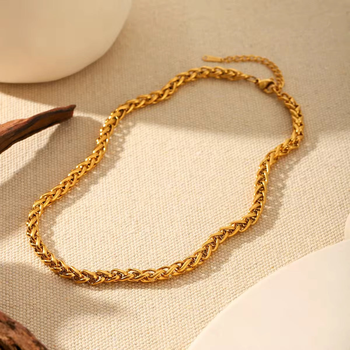 Unique Heavy Chained Gold Plated Necklace