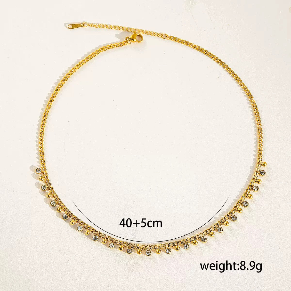 Crystal Fringe Chain Necklace