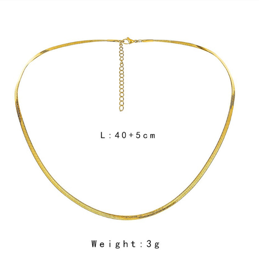 Classic Gold Plated Herringbone Necklace