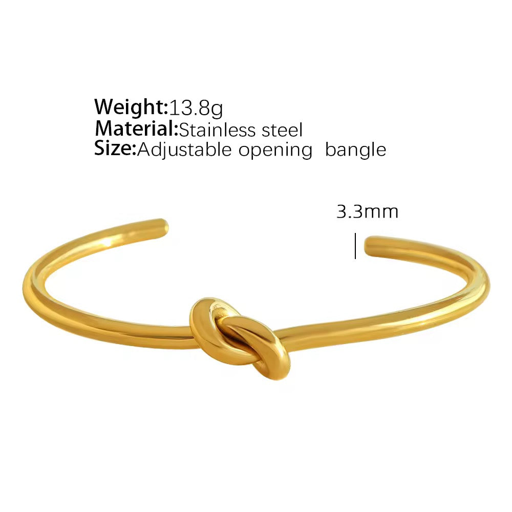 Knot Shaped Gold Plated Bangle