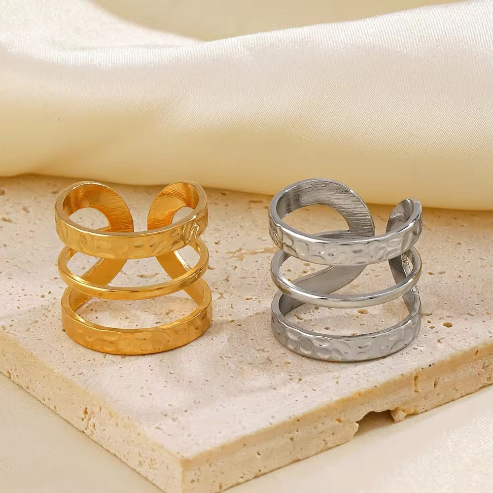 Gold Plated Trio Adjustable Ring