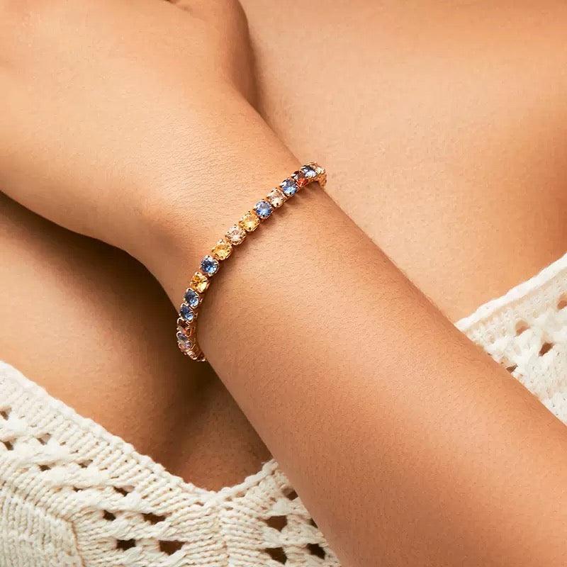18K Gold Plated Rainbow Tennis Bracelet