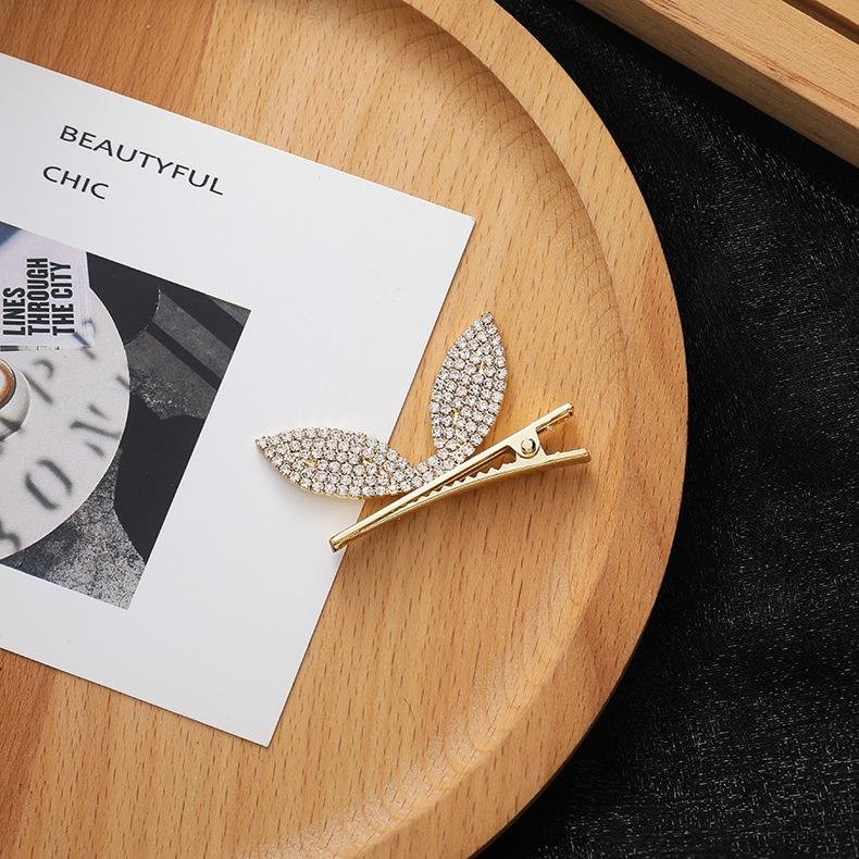 Korean Rabbit Ear Hairpin Full Of Diamond Small Bow Hairpin