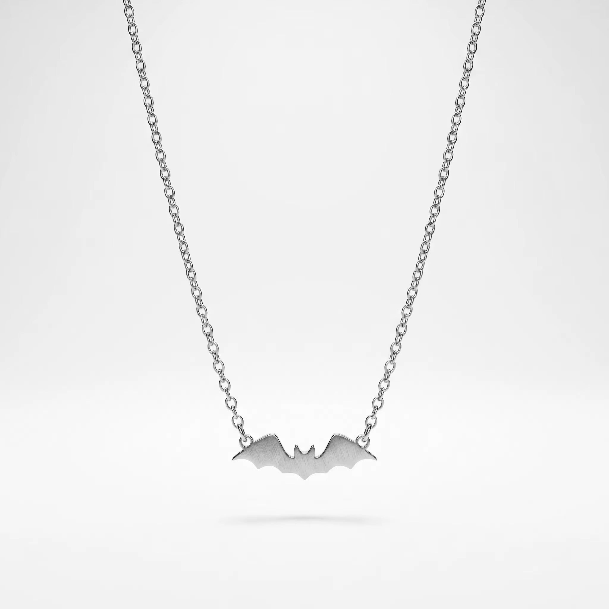 Silver Bat Pendant Necklace