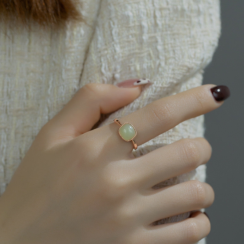 Classic Gold Plated Adjustable Ring With Stone