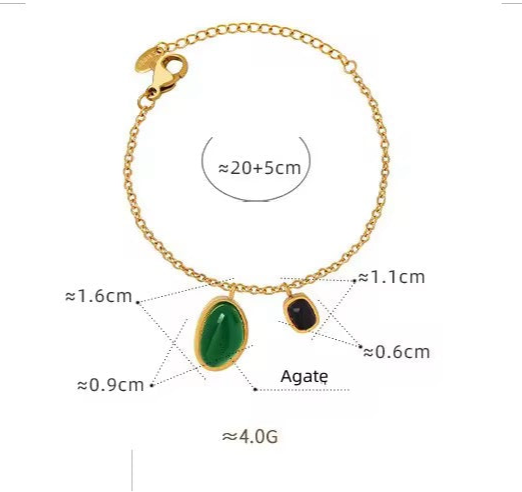 Emerald Drops Gold Plated Anklet