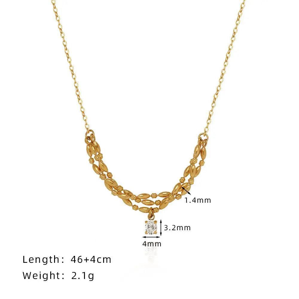Golden Layered Drape Pendant Necklace