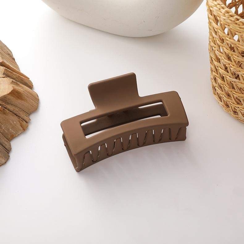 Korean Solid Color Hair Gripping Clip - Brown