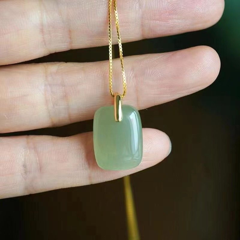 Minimalist Green Jade Necklace