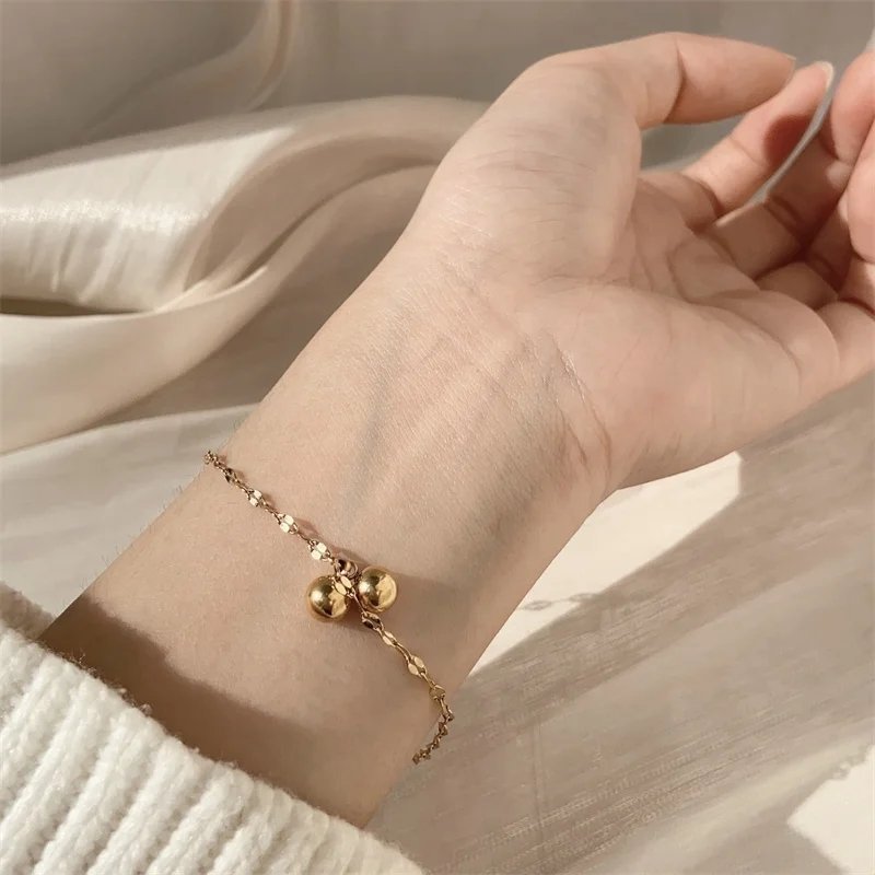 Minimal Waterproof Bead Charm Bracelet / Anklet