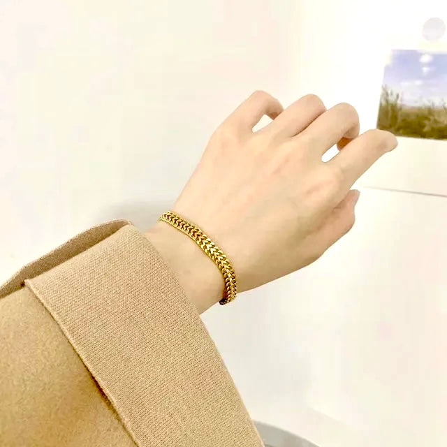 Thick Chained Gold Plated Waterproof Bracelet