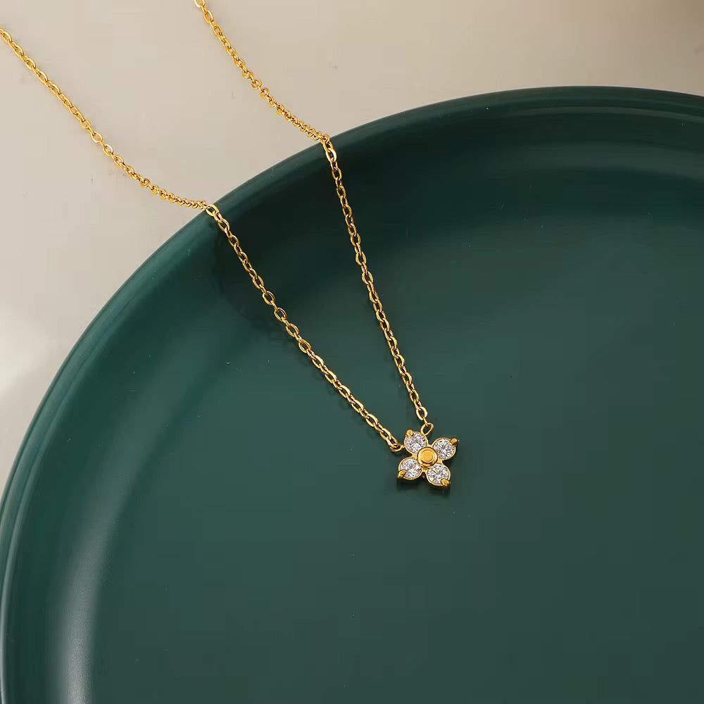 Crystal Bloom Pendant Necklace