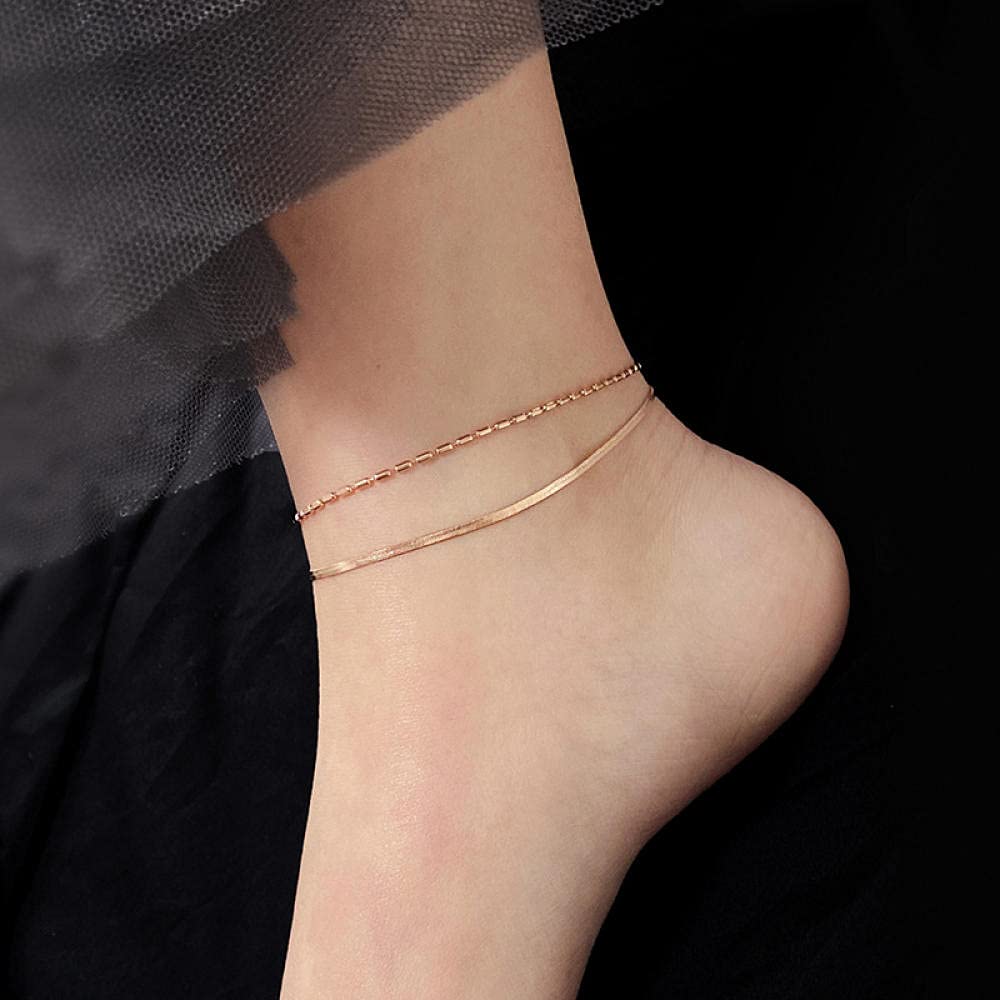 Gold Plated Dual Layer Adjustable Anklet
