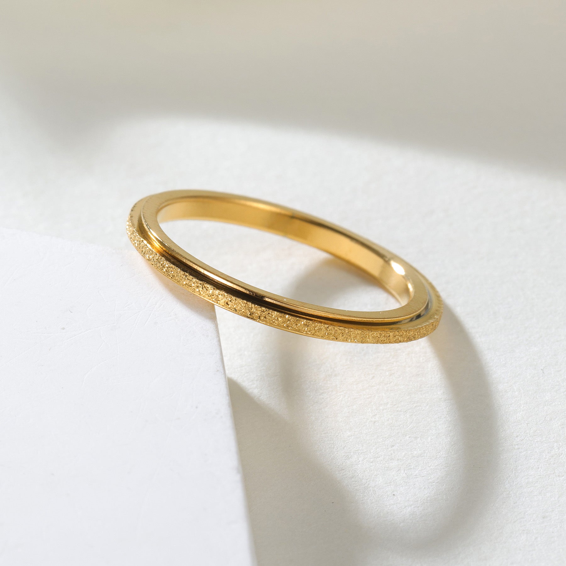 Glitter Finish Gold Plated Ring