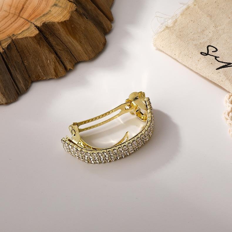 Curved Diamond Hairpin - Gold