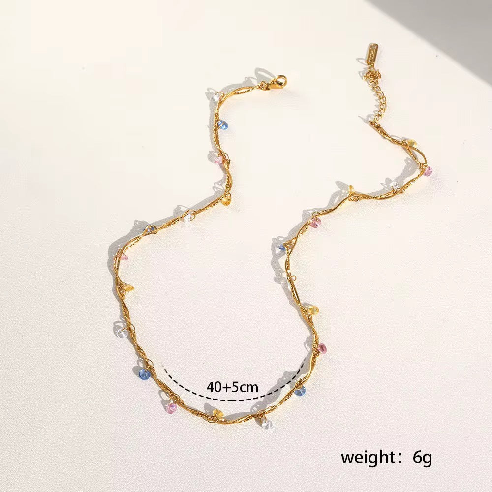 Pastel Crystal Charm Necklace