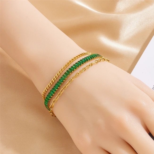 Emerald Forest Gold Plated Premium Bracelet