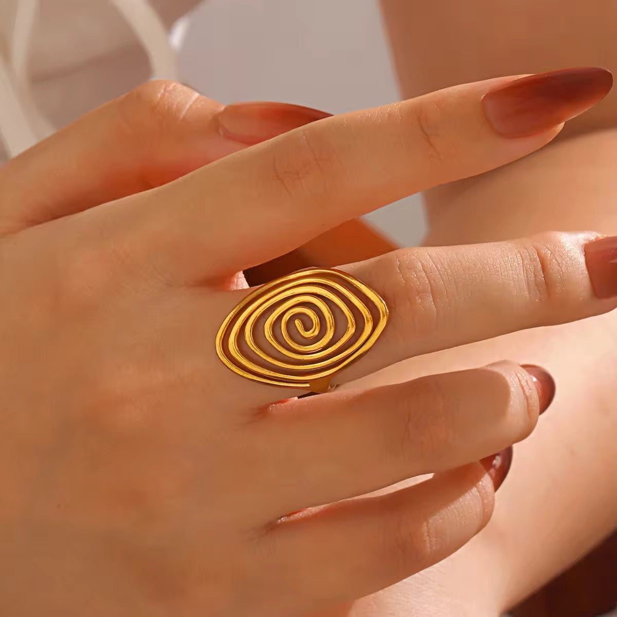 Gold Plated Spiral Adjustable
