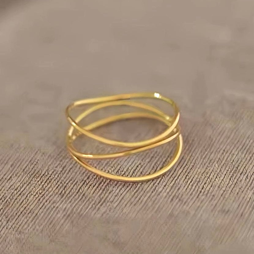 Gold-Plated Intertwined Band Ring