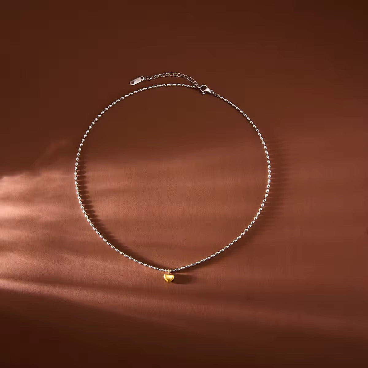 The Golden Heart Bead Necklace