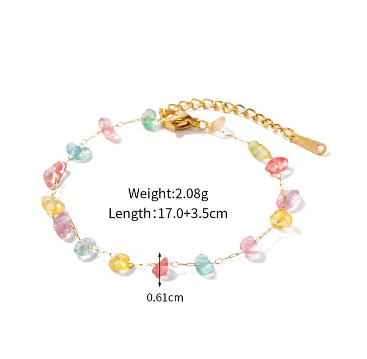 Thick Chained Multi-Charm Waterproof Blue Stone Bracelet