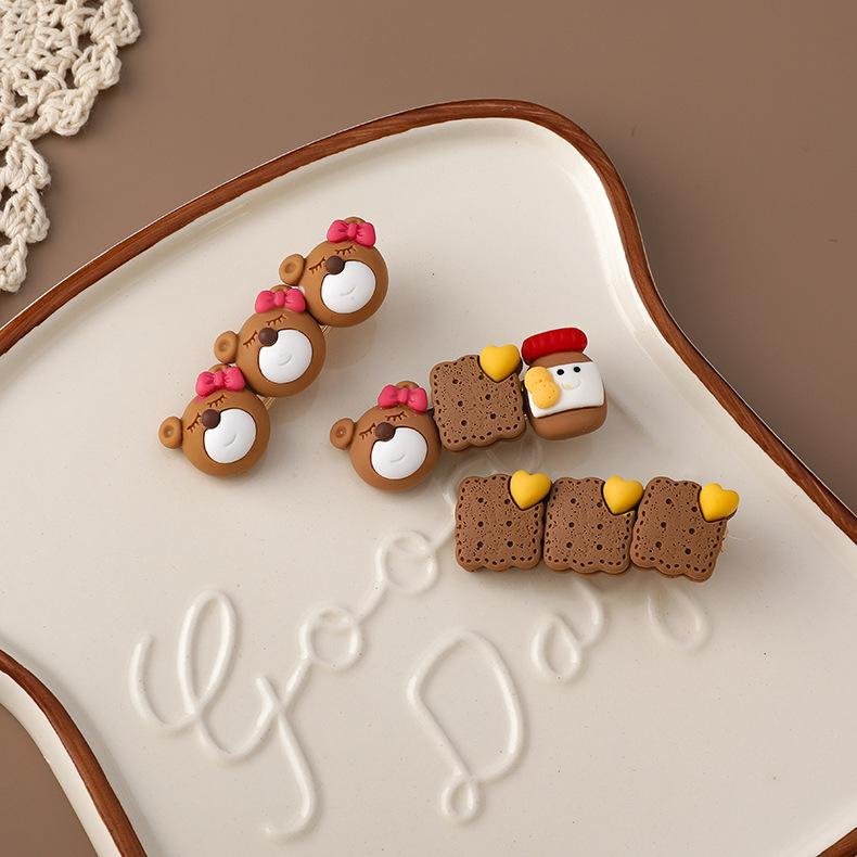 Bear Cute Japanese Bangs Hairpin - Brown