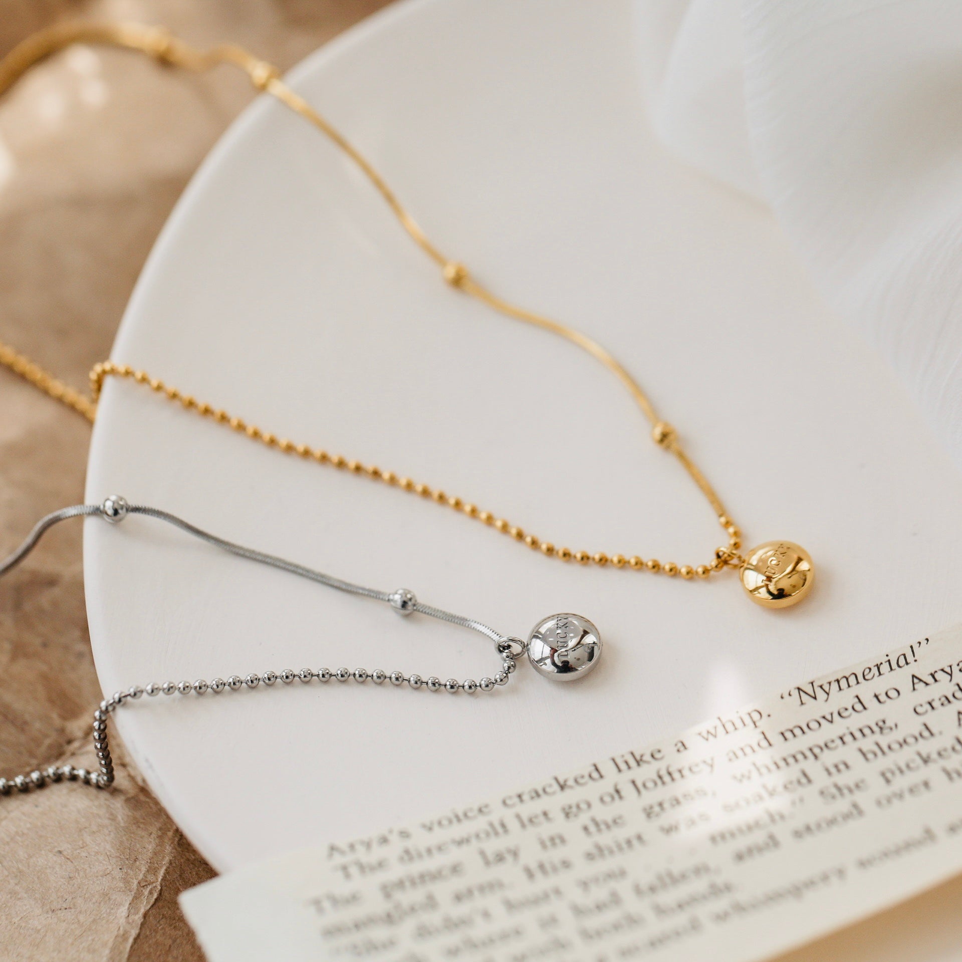 Gold-Plated Lucky Pendant Necklace