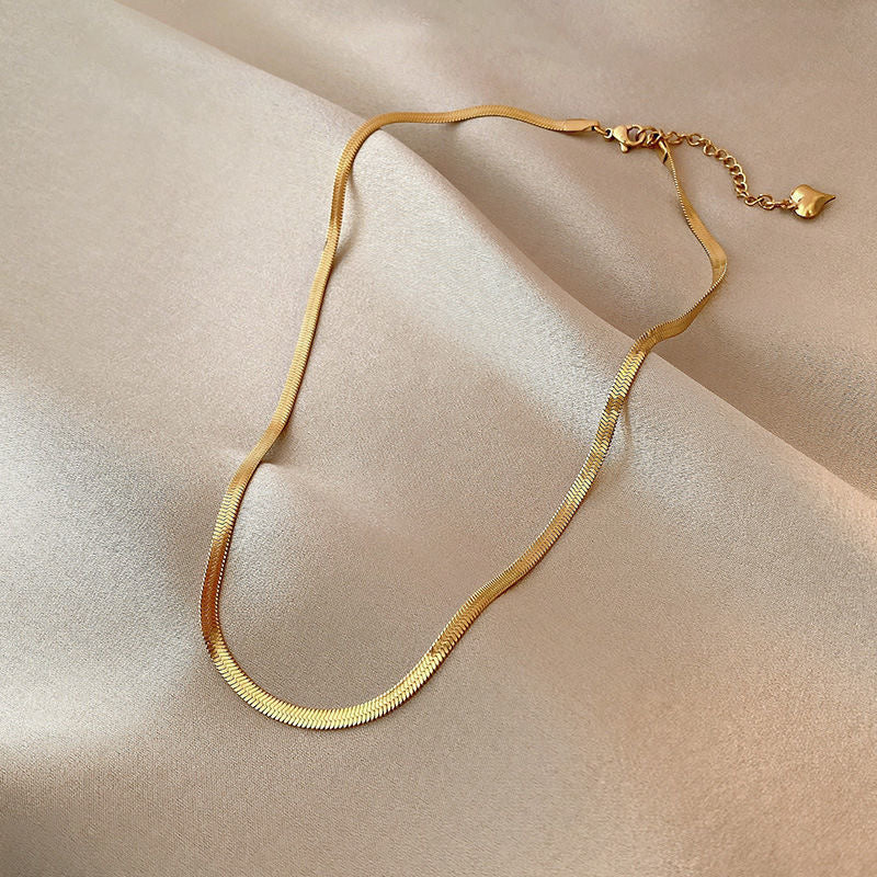 Classic Gold Plated Herringbone Necklace
