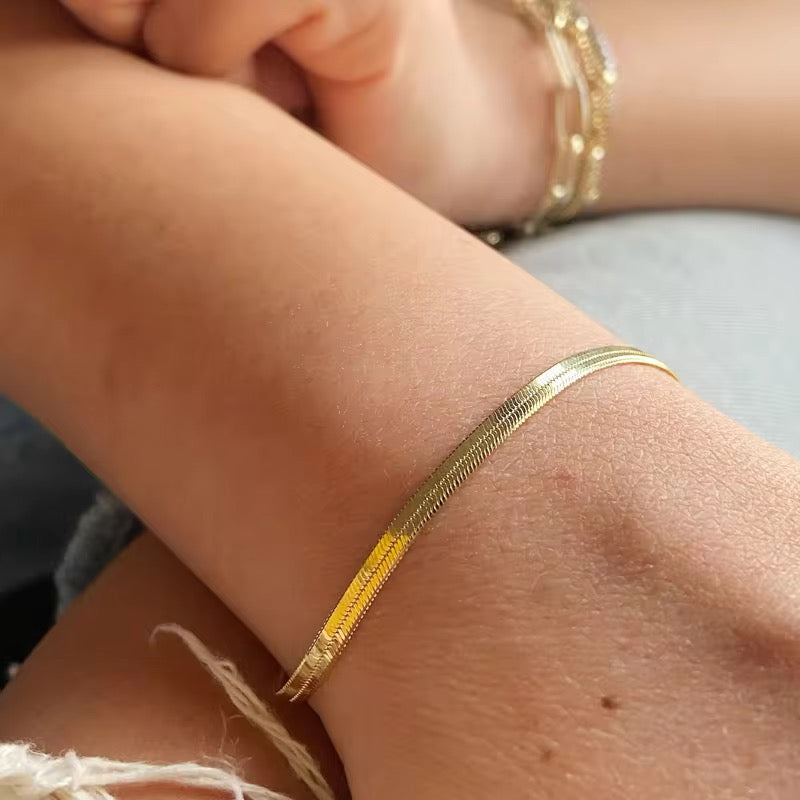 Sleek Gold-Plated Snake Chain Bracelet