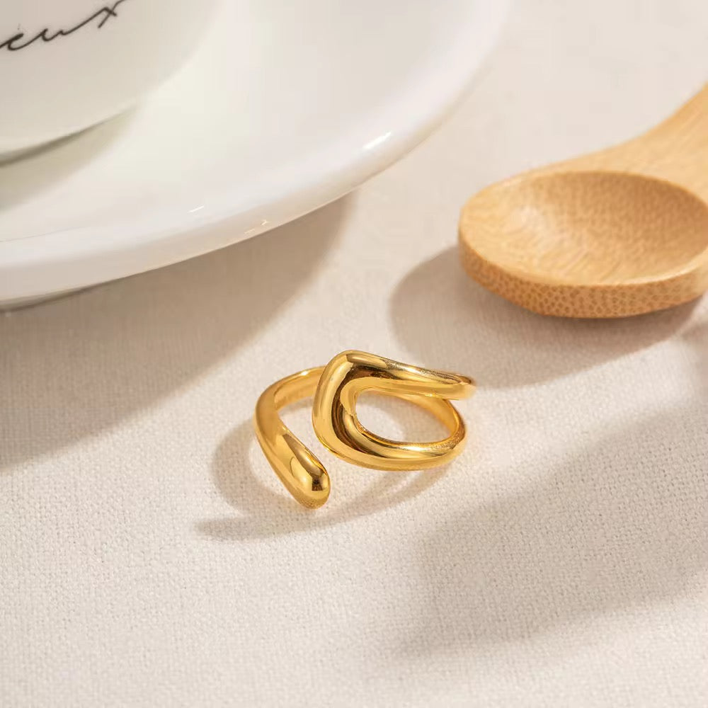 Minimalist Gold Plated Infinite Loop Open Ring