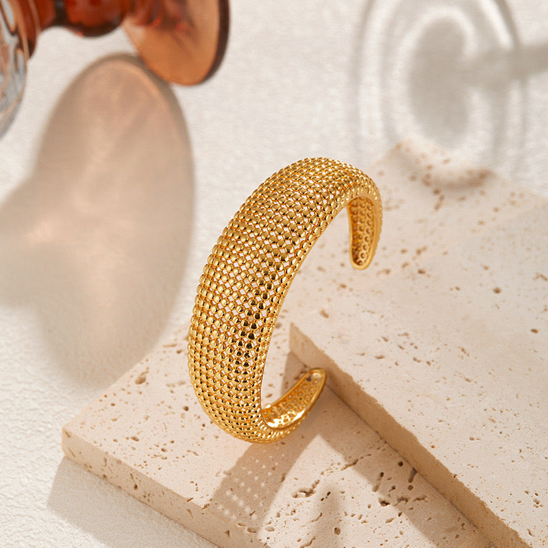 Gold-Plated Mesh Design Bangle