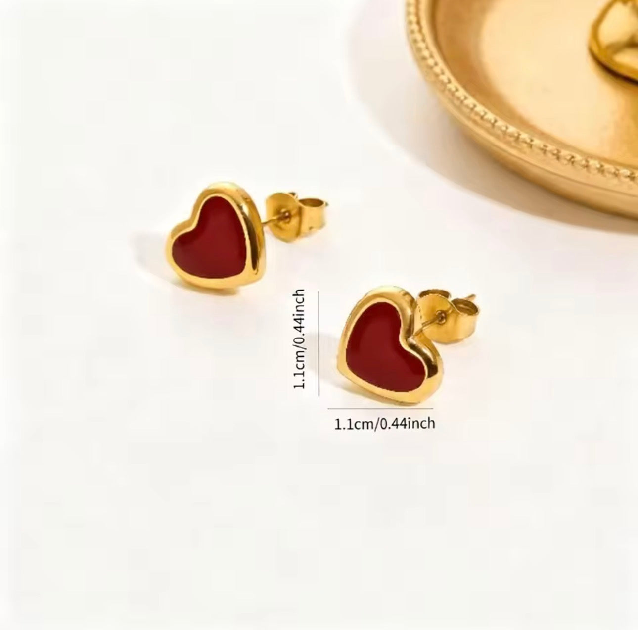 Classic Gold Plated Maroon Studs