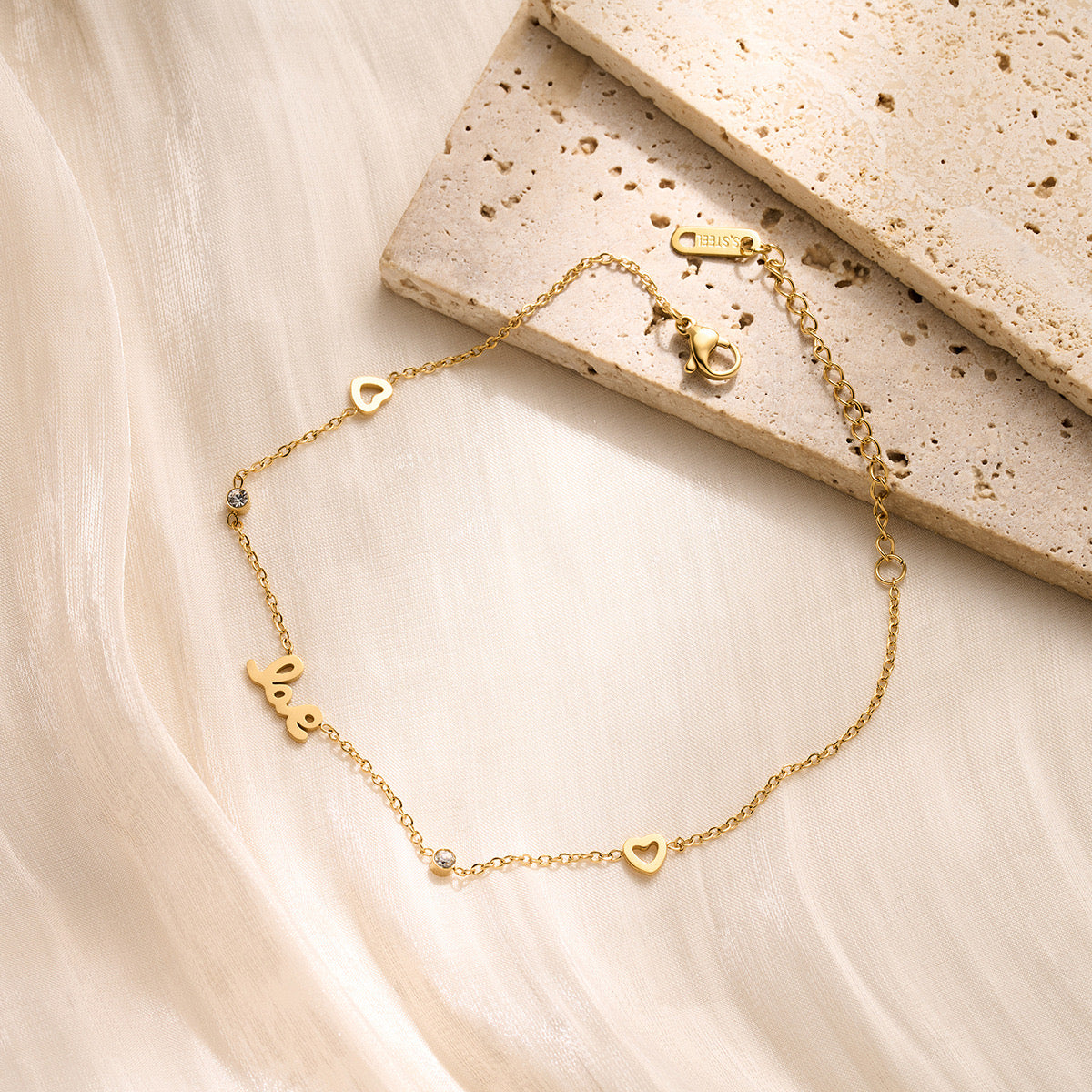 Love and Heart Stainless Steel Bracelet