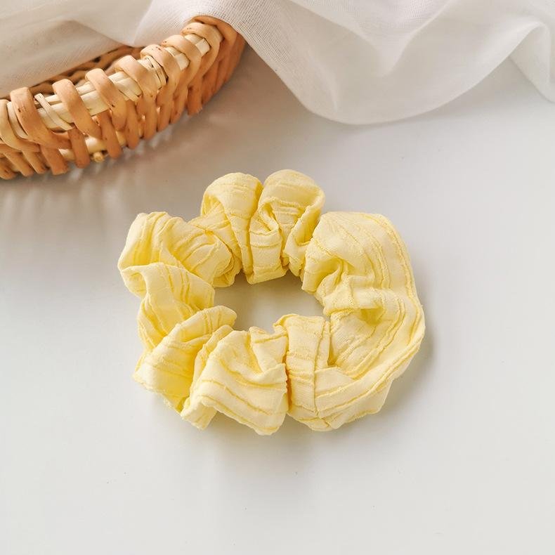 French Large Intestine Hair Band Simple Scrunchies - Yellow