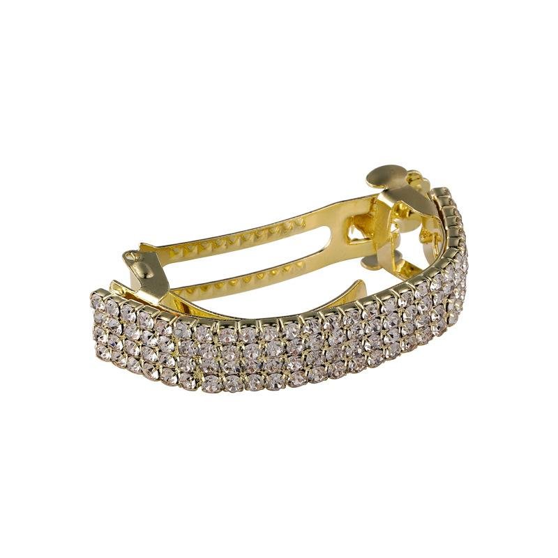 Curved Diamond Hairpin - Gold