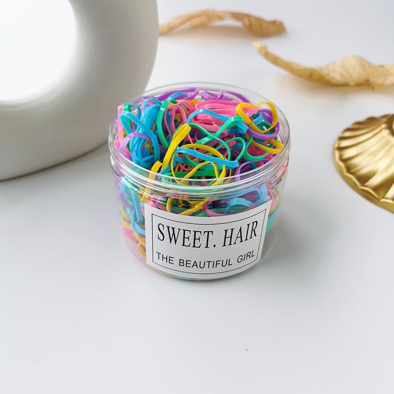 100 Multicolor Pony Rubber Bands For Hair