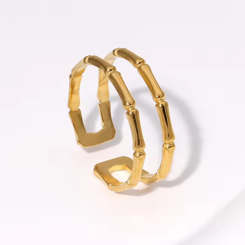 Multilayered Bamboo Adjustable Ring