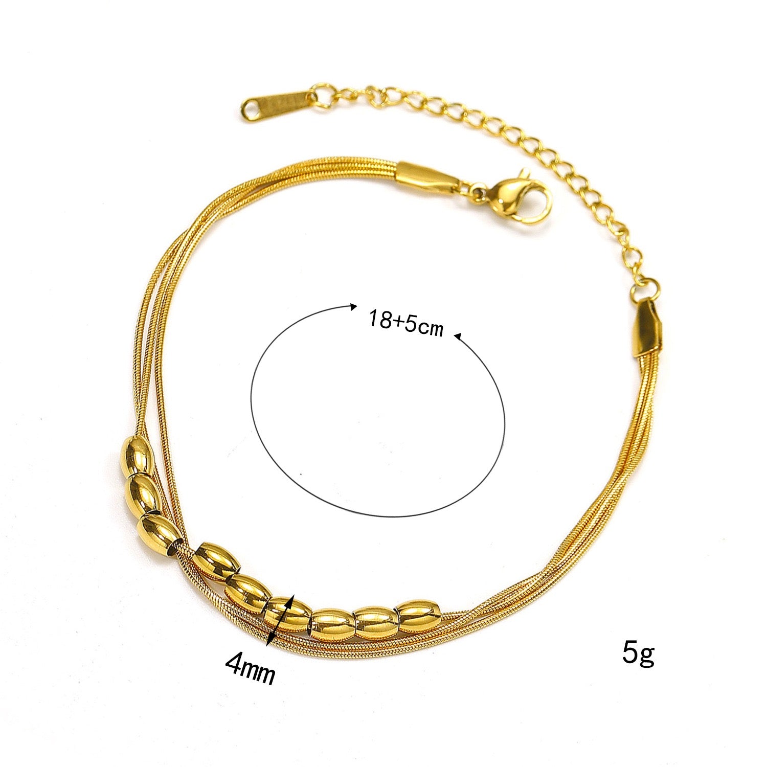 Premium Gold Plated Beads Elegance Bracelet