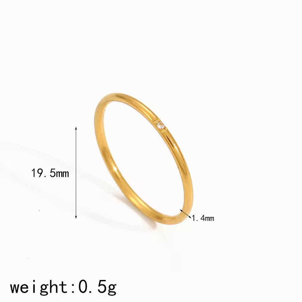 Thin Crystal Studded Water Proof Ring