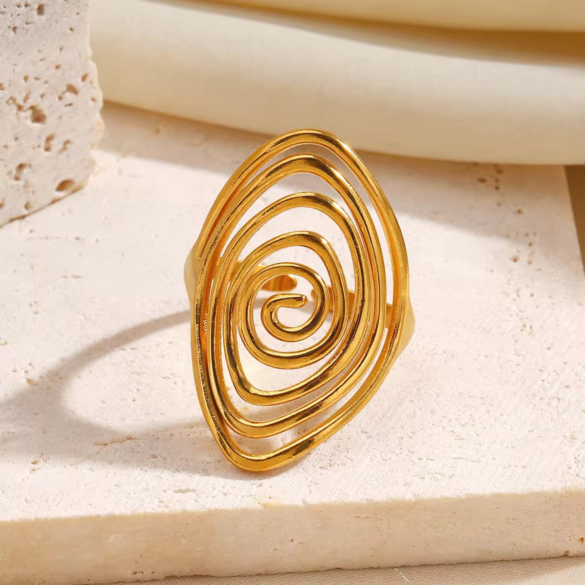 Gold Plated Spiral Adjustable