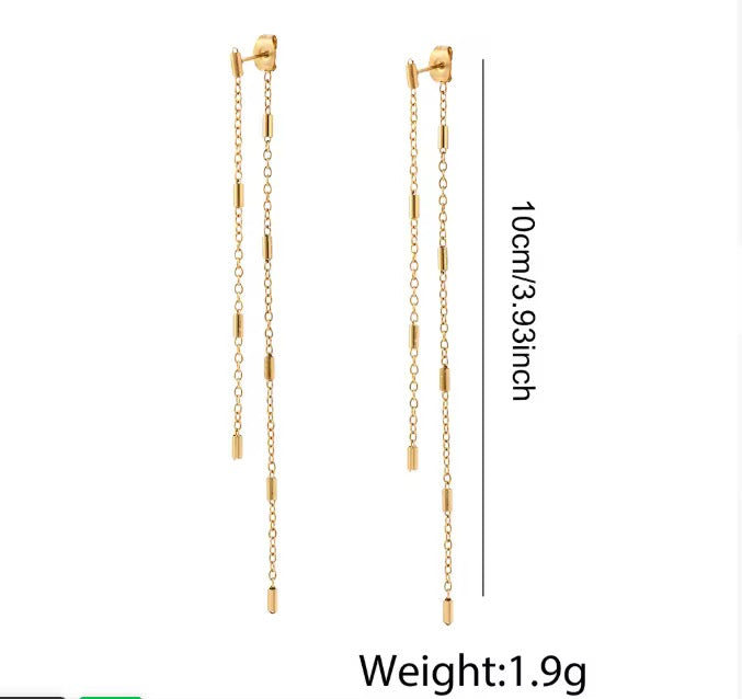 Aurelia Double Drop Chain Earrings