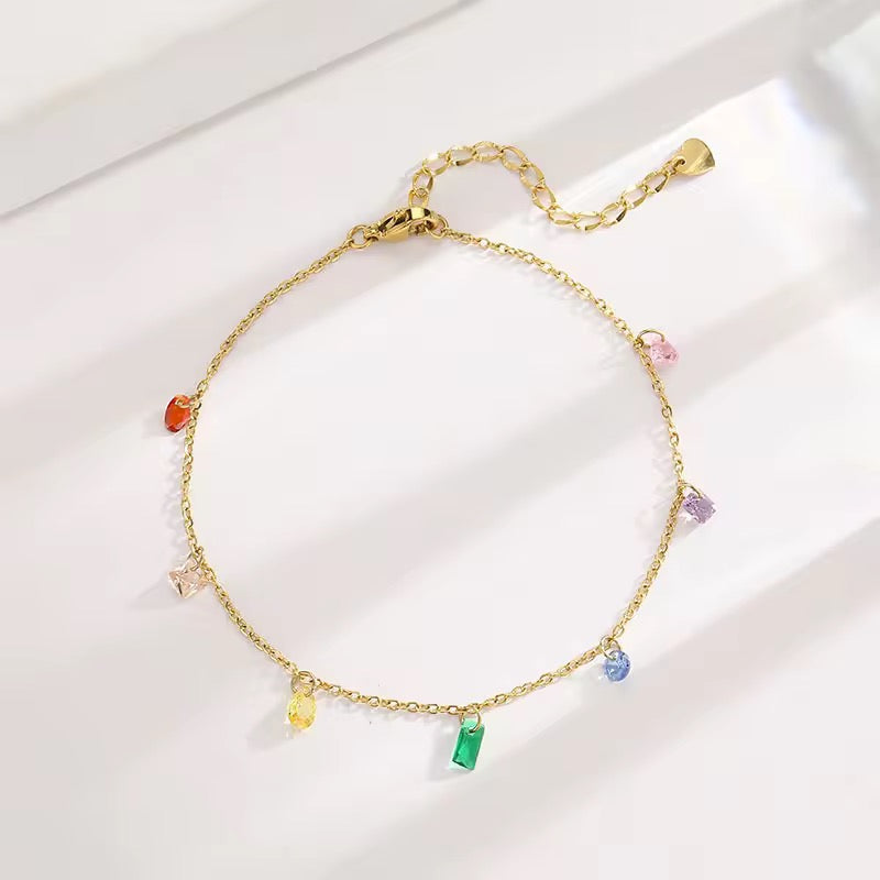 Multi-Colored Crystal-Studded Bracelet