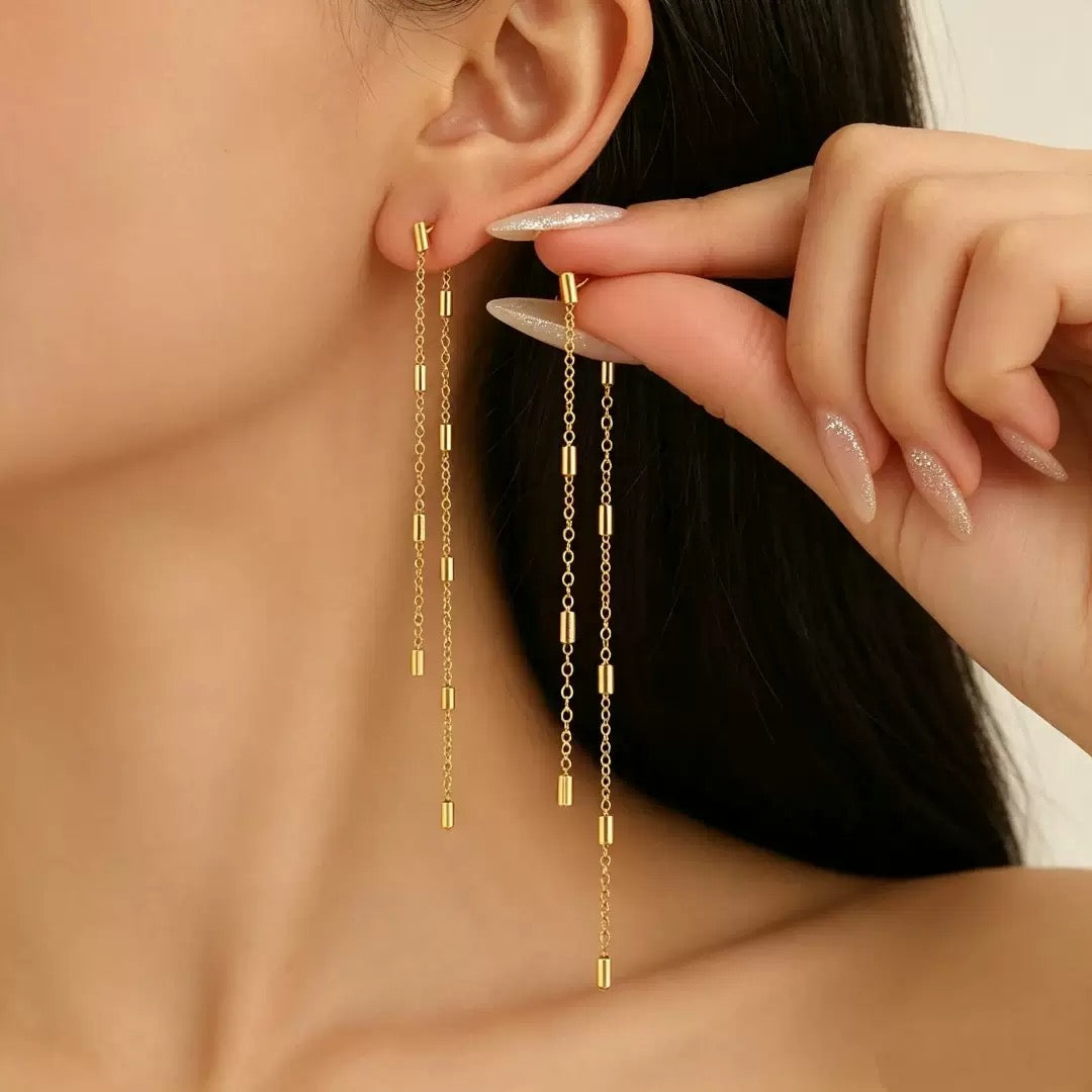 Aurelia Double Drop Chain Earrings